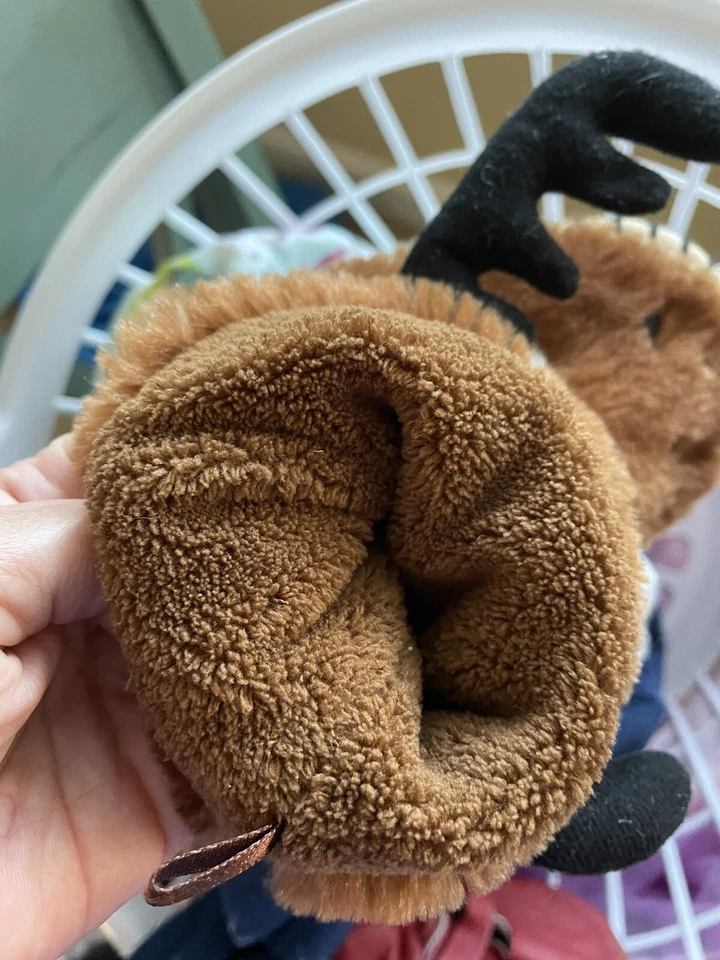 Hatley детский возраст 5-7 пушистый, мягкий «Лоси» дизайн тапочки. Очаровательный, отличной формы - Изображение 4 из 4