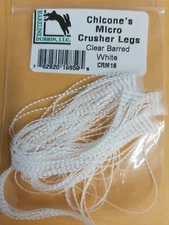 HARELINE  Chicone's Micro Crusher Legs  #CRM16  CLEAR BARRED WHITE