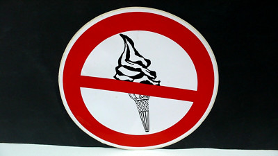 WARNING STICKER NO ICE NO ICE NO FOOD BAN STICKER SHOP BUSINESS!!!