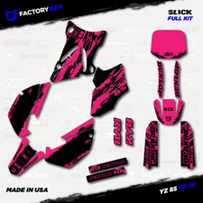 Black & Pink Slick Racing Graphics kit fits 02-14 Yamaha Yz85 YZ 85 # Plate