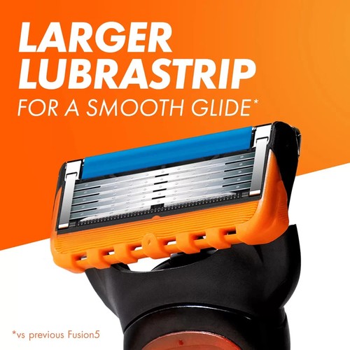 NUOVA LAMA ELETTRICA 100% ORIGINALE GILLETTE FUSION 5 PROGLIDE ARANCIONE MACH3 SENSIBILE - Foto 61 di 81