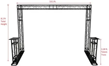 Double TRUSS ARCH KIT 8 FT Height Mobile Portable DJ Lighting System Metal Arch