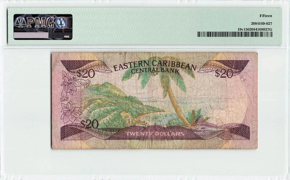 East Caribbean States / St. Vincent ND (1987-88) P-19v PMG Choice Fine 15 - $20 - Photo 2/2