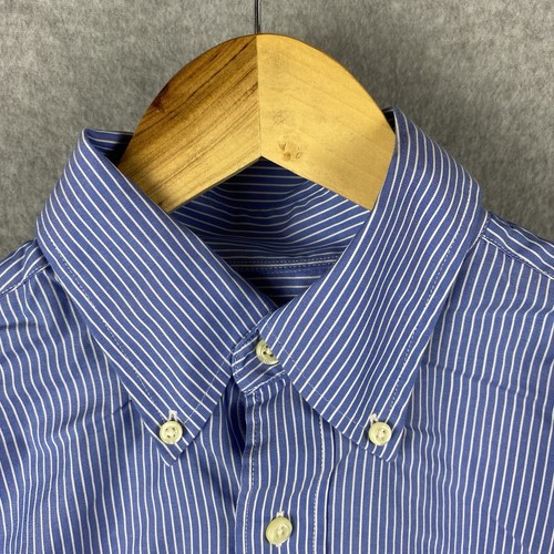 Nautica Shirt Mens M Blue Button-Down Long Sleeve Striped Wrinkle Resistant - Picture 3 of 11