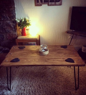 Industrial Retro Couchtisch Altholz rustikal Haarnadelbeine, auf Bestellung gefertigt!