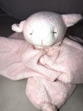 Angel Dear Pink  White Lamb Sheep Security Blanket Baby Lovey