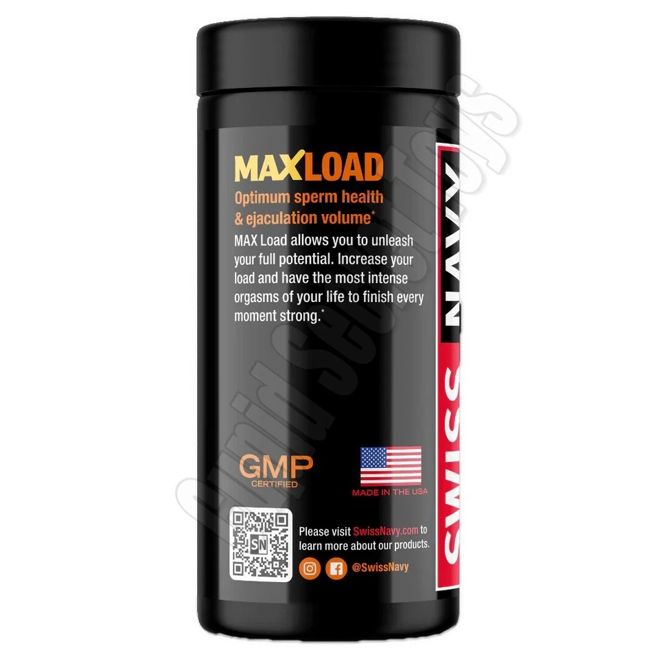 Swiss Navy Max Load 60 Tablets Male Health Supplement for Vitality + Performance - Image 2 of 4