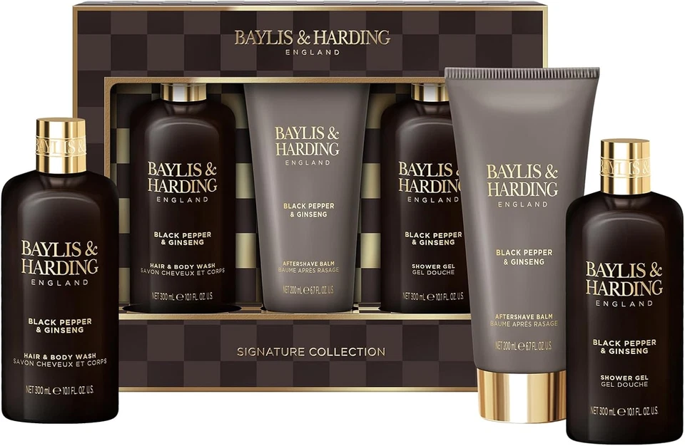 Baylis & Harding Black Pepper & Ginseng Men'S Luxury Bathing Trio Gift Set - Of