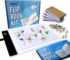 Flip Book Kit - LED Lightbox for Drawing and Tracing & 240 Sheets Animation Pape