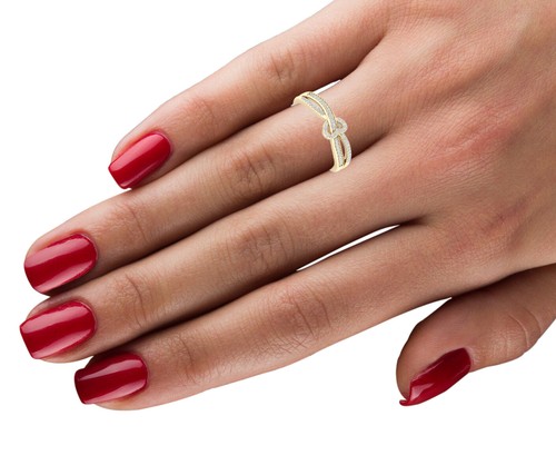 925 Sterling Silver Round Cut 0.15Ct Diamond Engagement Ring Size 9 Clarity I2 - Picture 3 of 6