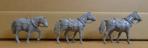 Vintage Marx Wagon Horses - Set of 3 - Grey Horses