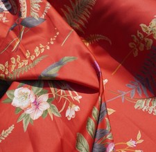 P Kaufmann Tropical Fabric Lydia Irwin Coral Red Jungle Frog BTY 54  Floral Leaf