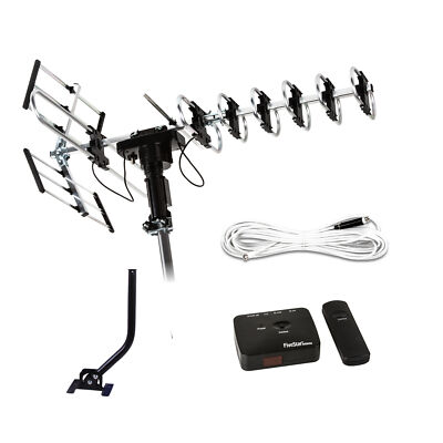 200 Mile Outdoor Digital TV Antenna Amplified + Length 34'' Pole + Kit - 2025 Ver