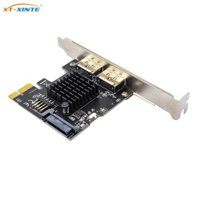 PCI-E PCI-Express x1 to Dual Power Over eSATA+USB Expansion Card USB 2.0 Adapter