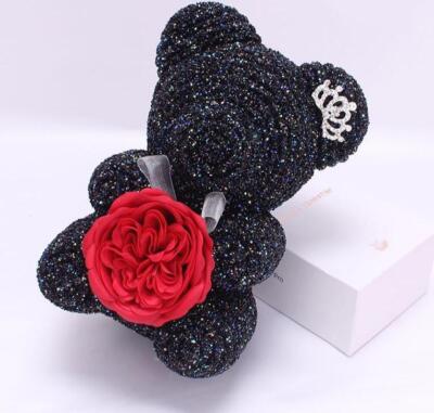 Pfirsich Kristall Diamant Rosenbär Valentinstag & Geburtstag & Weihnachtsgeschenk 