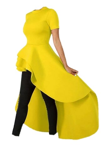 high low short sleeve tops