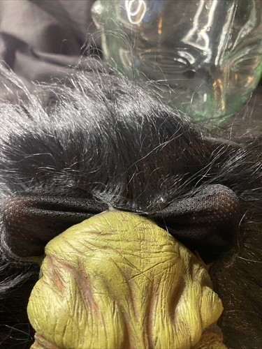 Paper Magic group Shrunken Head Mask Full Overhead w/Hair 2002 Nos - Imagen 5 de 5