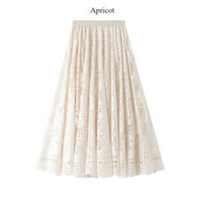 Elegante Gonna Da Donna Con Ricamo A Fiori – Gonna Midi In Tulle Floreale 3D, A Vita Alta Elasticizzata, Gonna In Garza Taglie Forti, Gonna A Pieghe A Trapezio, Rosa, Taglia Unica - Foto 6