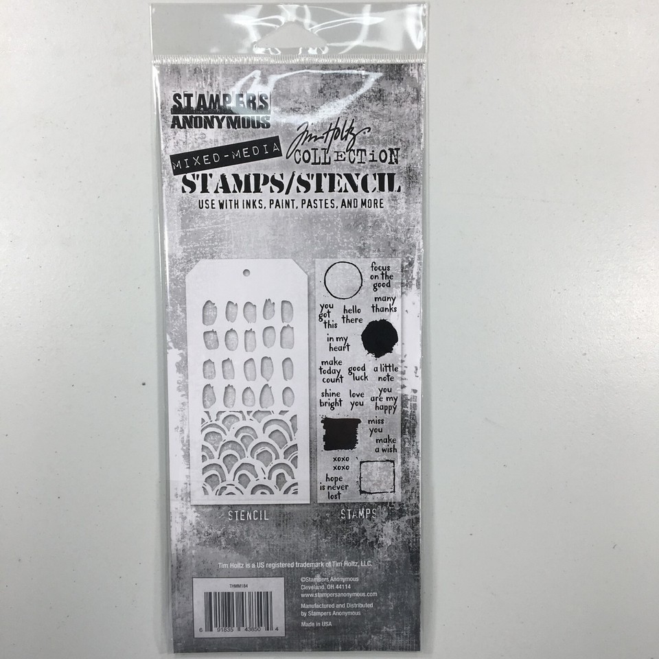 Tim Holtz Clear Stamp Stencil Set Note Quotes NEW eBay