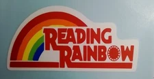 Laptop Sticker READING RAINBOW 6x3, Decal 1980s TV Show Retro Logo Bookworm Gift