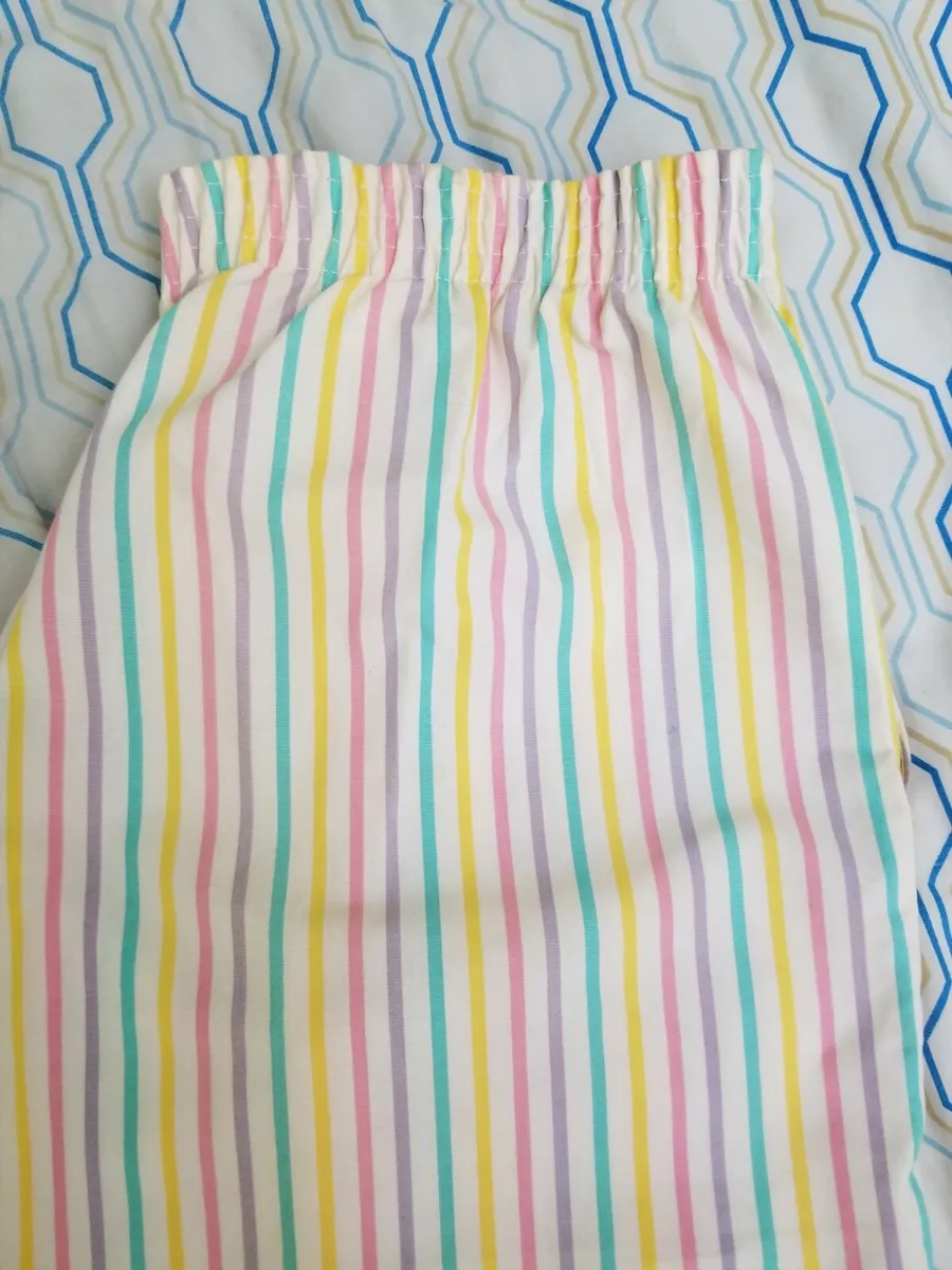 VTG 70s 80s Women s Rainbow Pastel Striped Pants Kawaii Fairy Kei Preppy 14 P