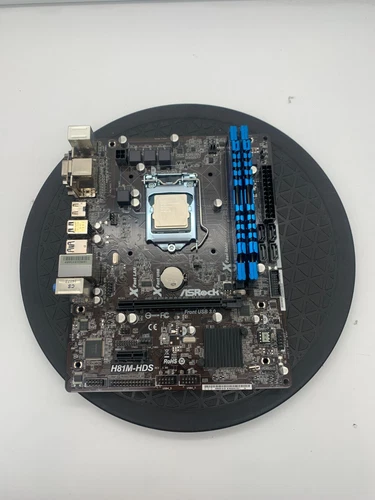 ASRock H81M-HDS MB LGA 1150 Micro ATX Motherboard No IO Shield + i3 & 8GB #08