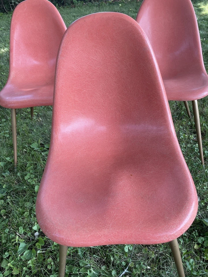 1962 Meados do Século Moderno MCM Chromcraft Fibra de Vidro Molde Shell Cadeiras Conjunto De 3 - Imagem 4 de 4