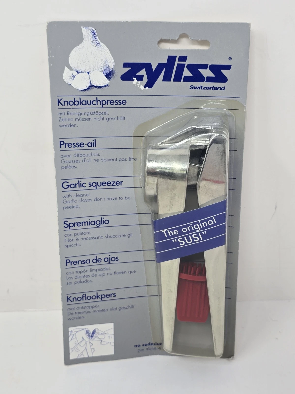 Vintage Zyliss The Original SUSI Garlic Squeezer Press, No Cadmium - NEW SEALED
Opens in a new windo
