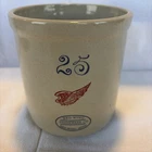 Small Redwing Crock Stoneware Pottery Salt Glazed Advertising Crock 289/300. USA