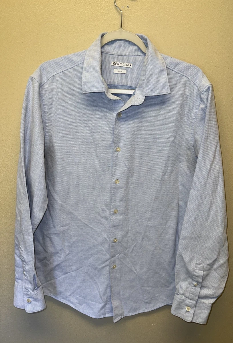 zara super slim fit dress shirt Men's Short sleeve Shirts
