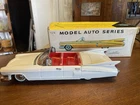 Vintage Bandai 11.5” tin litho friction Drive Cadillac 1959