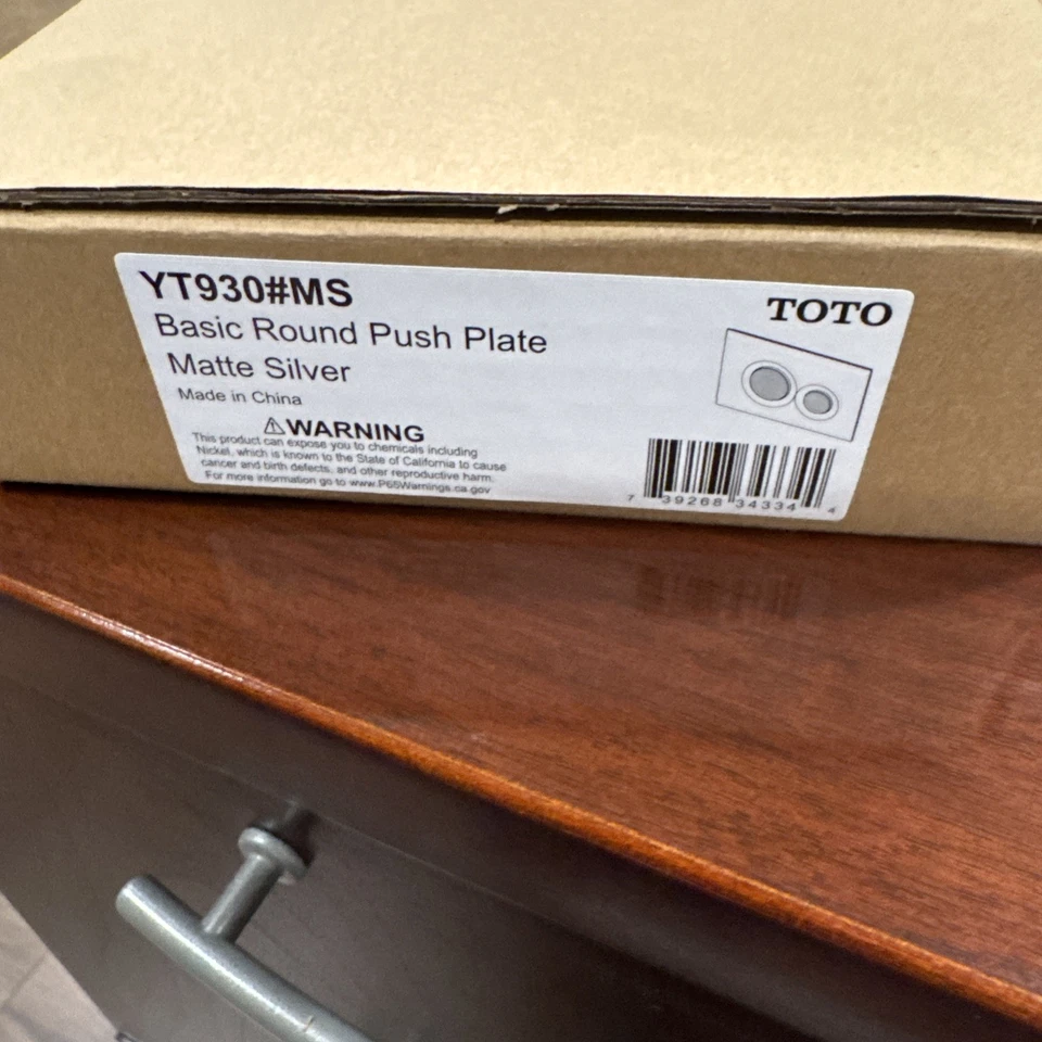 Placa de empuje redonda de doble botón Toto YT930#MS plateada mate Foto 2 de 4