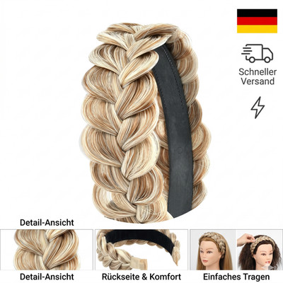 Haarreifen Geflochten,Hairband Braided Hairpiece,Geflochtenes Haarband,Damen Haa
