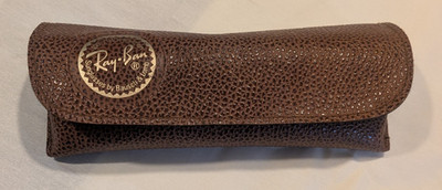 VTG ''Ray-Ban Sunglasses by Bausch & Lomb'' Brown Vinyl Case Gold Embossed Seal