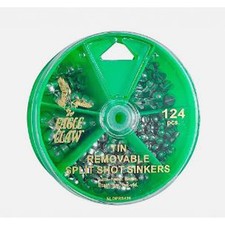 Eagle Claw Tin Removable Split Shot Sinkers 124pc Dial Pack