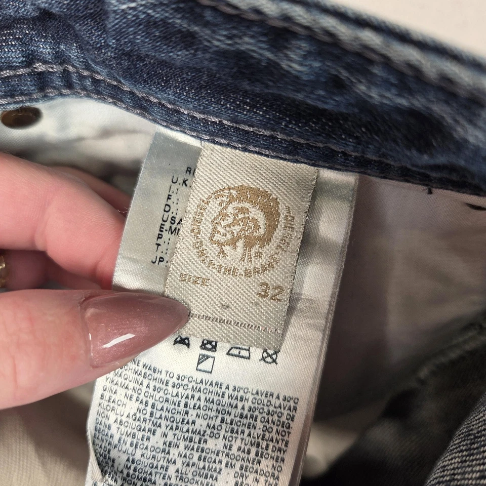 Jeans Diesel Zatiny Para Hombre 32x30 Azul Medio Regular Bootcut Denim Lavado 0806W Foto 4 de 4