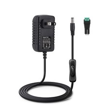 12V Power Supply with Switch for LED, Neon, CCTV, 24W, 2A, 5.5x2.1mm Connector