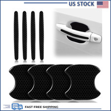 Car Door Handle Scratch Protector, Reflective Carbon Fiber Film, Self-Adhesive A