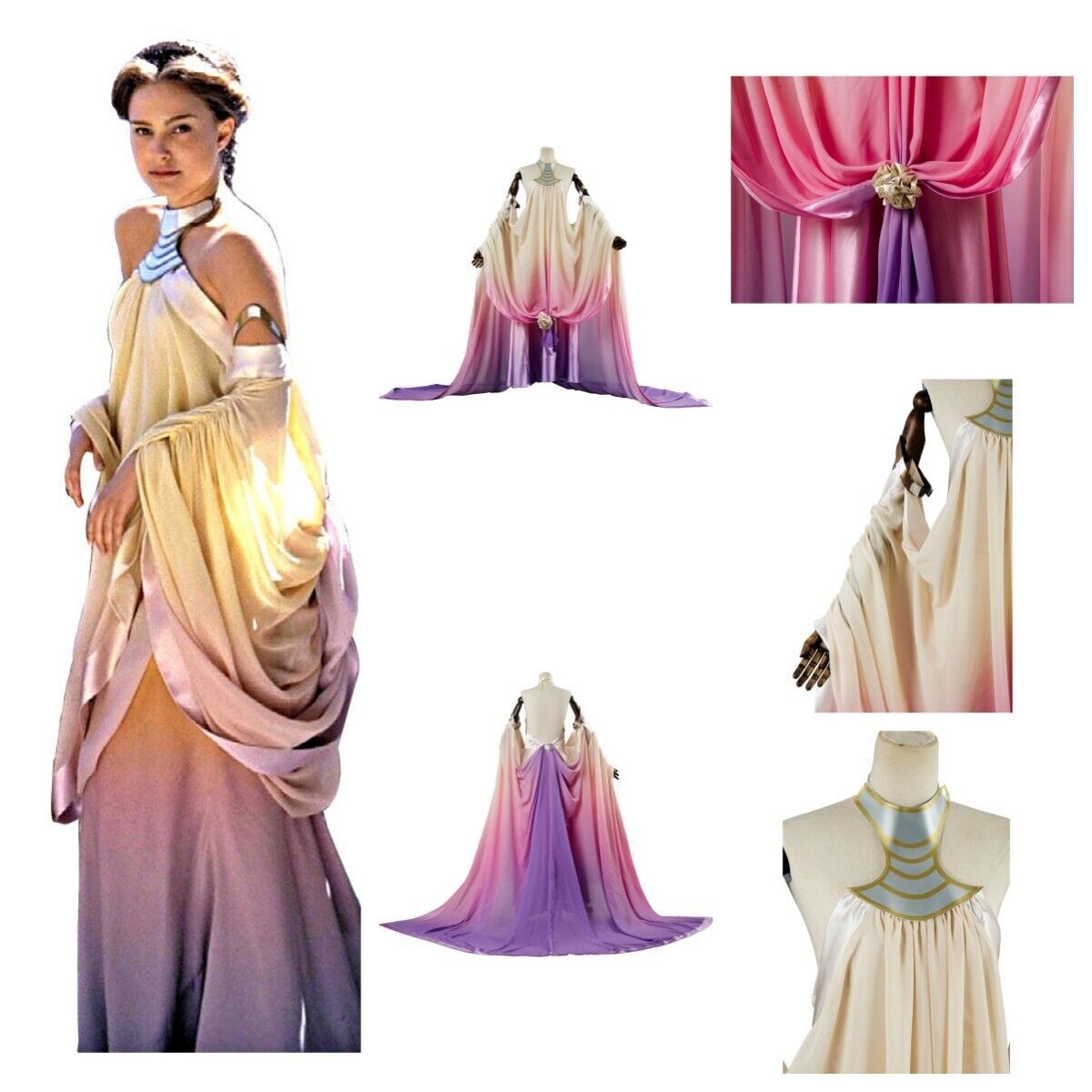 Queen Padme Amidala Cosplay costume Wars Revenge Sith Padme Amidala Long  Dress | eBay