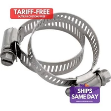 Allstar ALL18334, 2 Pack Natural Stainless Steel Hose Clamps 2In Od No.24 Perfor