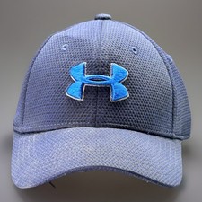 Under Armour Youth Fitted Baseball Hat Size Small/Medium Navy Blue Royal Blue