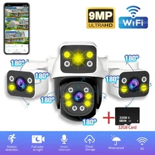 9MP Security Camera CCTV with 10X Zoom 3 Lens PTZ Waterproof WiFi Camera Outdoor
