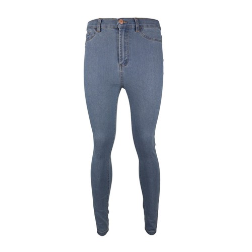 Jeans donna vita alta tasca posteriore laterale skinny denim elasticizzato jeggings pantalone - Foto 2 di 14