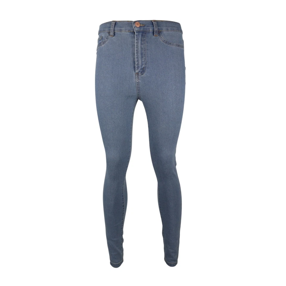 Ladies High Waisted Back Side Pocket Skinny Denim Stretch Jeans Jeggings Trouser - Image 2 of 4