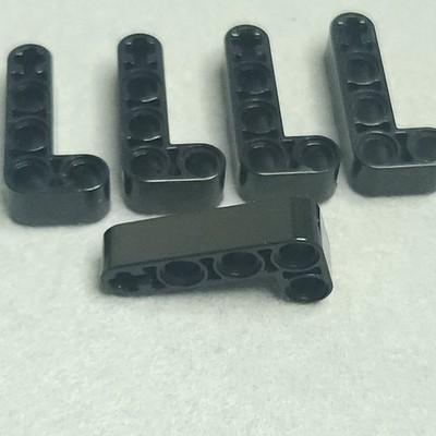 LEGO Technic Beam 32140 Black Liftarm Bent Thick L Shape 2x4 Lot of 5