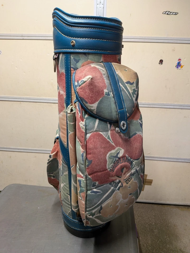 Vintage 6-Way Divided Burton Golf Bag w/ Strap - Ladies Floral Flowers Pattern  - Image 2 of 4