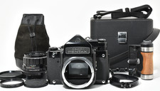  N MINT w/ Grip,Case  Pentax 6x7 67 TTL M/Up SMC T 105mm f2.4 Lens From JAPAN