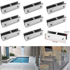 1-10Pcs Glass to Glass180° Glass Clamp Joiner Bracket Balustrade Fence Pool UK