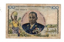French Equatorial Africa and Cameroon 100 Franc Banknote 1957 P32 EBOUé VF
