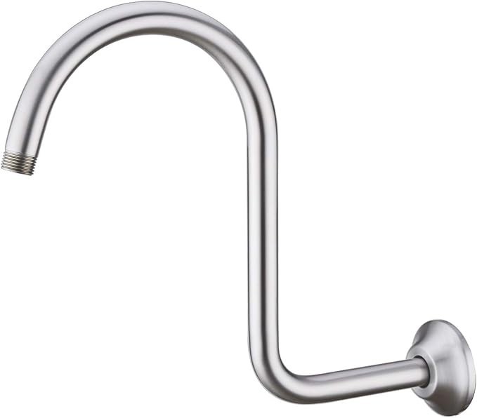 High Rise Extension Shower Arm And Flange, Brushed N